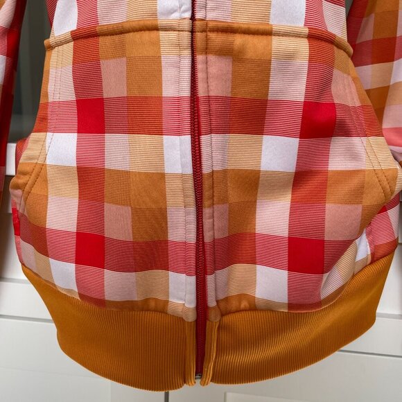 Burton Colombo Dry/Ride LS Fleece Lined Zip Up Check Print Hoodie Gold Orange S - Picture 5 of 12